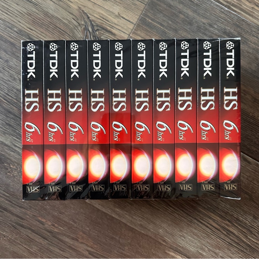 TDK premium HS 10-pack VHS 6 ep hrs T-120 sealed new